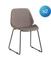 chaise bois tapissee pied metal pack 4 unités