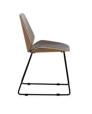 chaise bois tapissee pied metal pack 4 unités