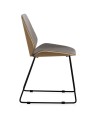 silla madera tapizada con patas metálicas negras pack 4 unidades