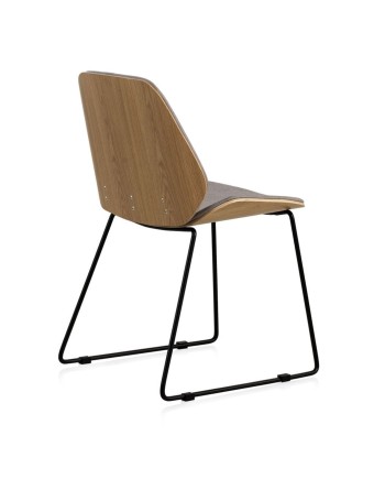 chaise bois tapissee pied metal pack 4 unités