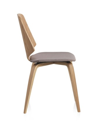 silla madera contrachapado roble tapizada pack 4 unidades