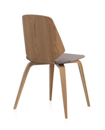 chaise bois plaqué chêne tapissee pack 4 unités