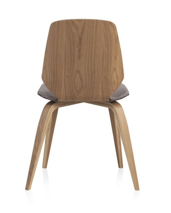 silla madera contrachapado roble tapizada pack 4 unidades