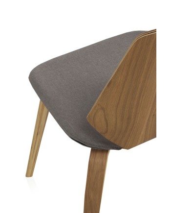silla madera contrachapado roble tapizada pack 4 unidades