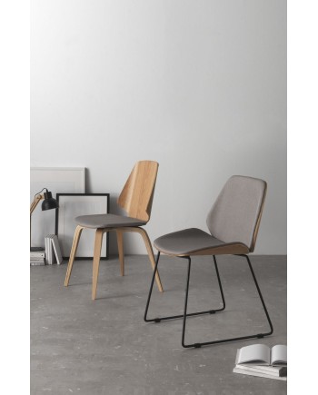 silla madera contrachapado roble tapizada pack 4 unidades