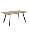 mesa de jantar melamina efeito madeira carvalho com pés metal 160x90x75