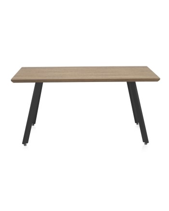 mesa melamina efecto madera roble con patas metal 160x90x75
