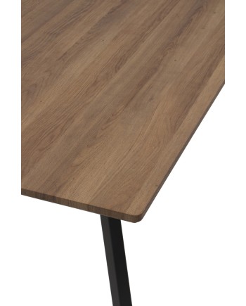 table mélaminé effet bois de chêne 160x90x75 pied metal