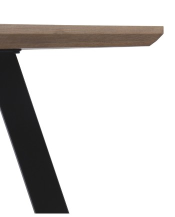 table mélaminé effet bois de chêne 160x90x75 pied metal