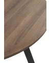 table mélaminé effet bois de chêne 110 dia. pied metal