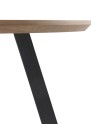 mesa de jantar melamina efeito madeira carvalho com pés metal 110 diámetro
