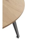 mesa de jantar melamina efeito madeira freixo com pés metal 110 diámetro