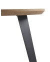 table mélaminé effet bois de frêne 110 dia. pied metal