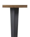 mesa de jantar melamina efeito madeira freixo com pés metal 110 diámetro